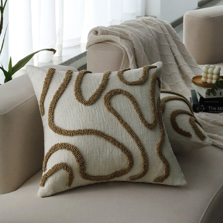 Decorative pillow with unique wave pattern