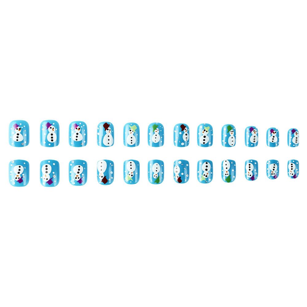 Seasonal Snowman Press-On Nail Art Stornfield