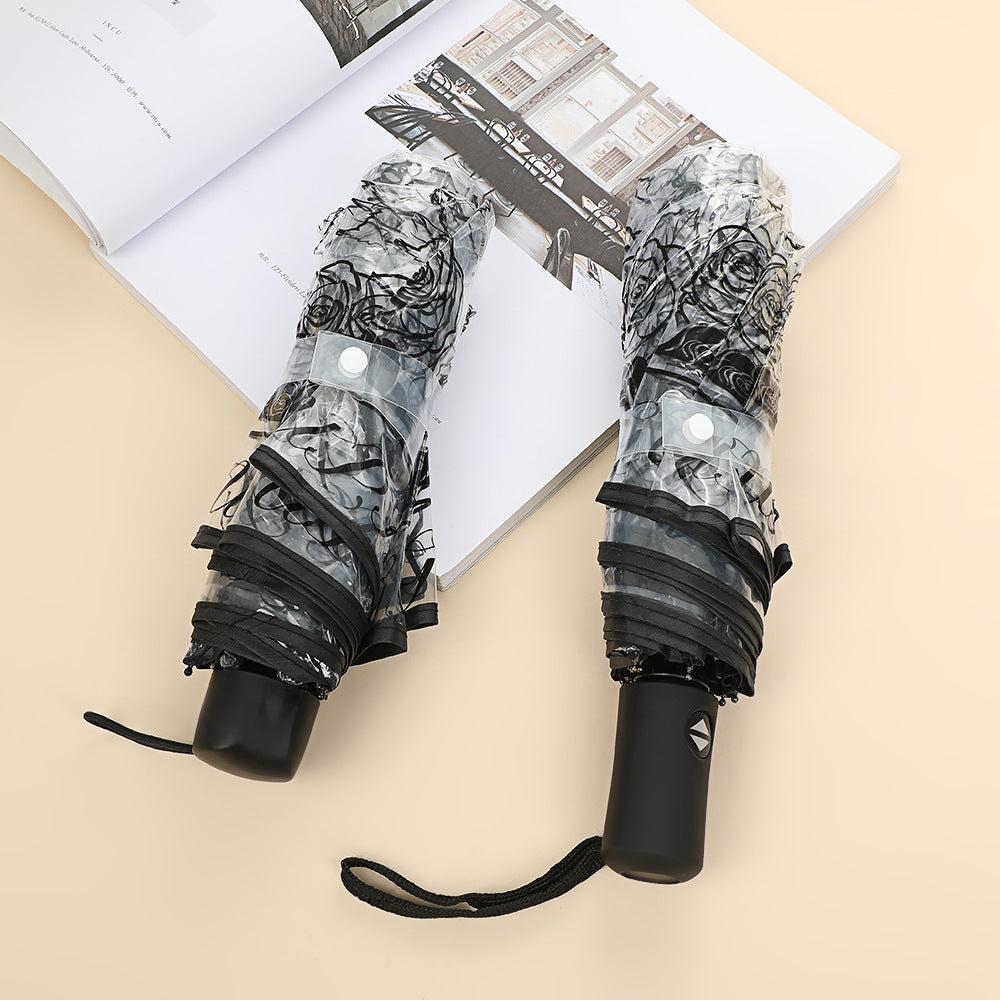 Ladies elegant transparent umbrella with romantic design Stornfield
