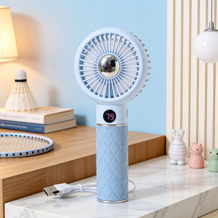 Women's Portable Mini Fan with Digital Display Stornfield