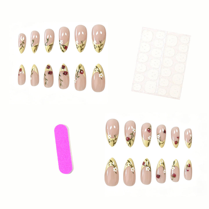 Floral Patterned Acrylic Nail Enhancements Stornfield