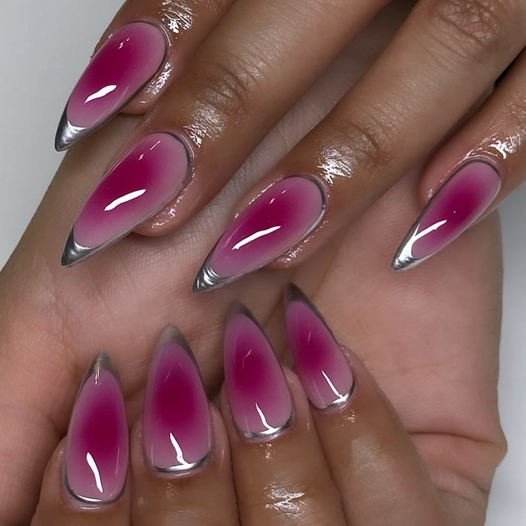 Artful stiletto nails with ombre effect and shine Stornfield