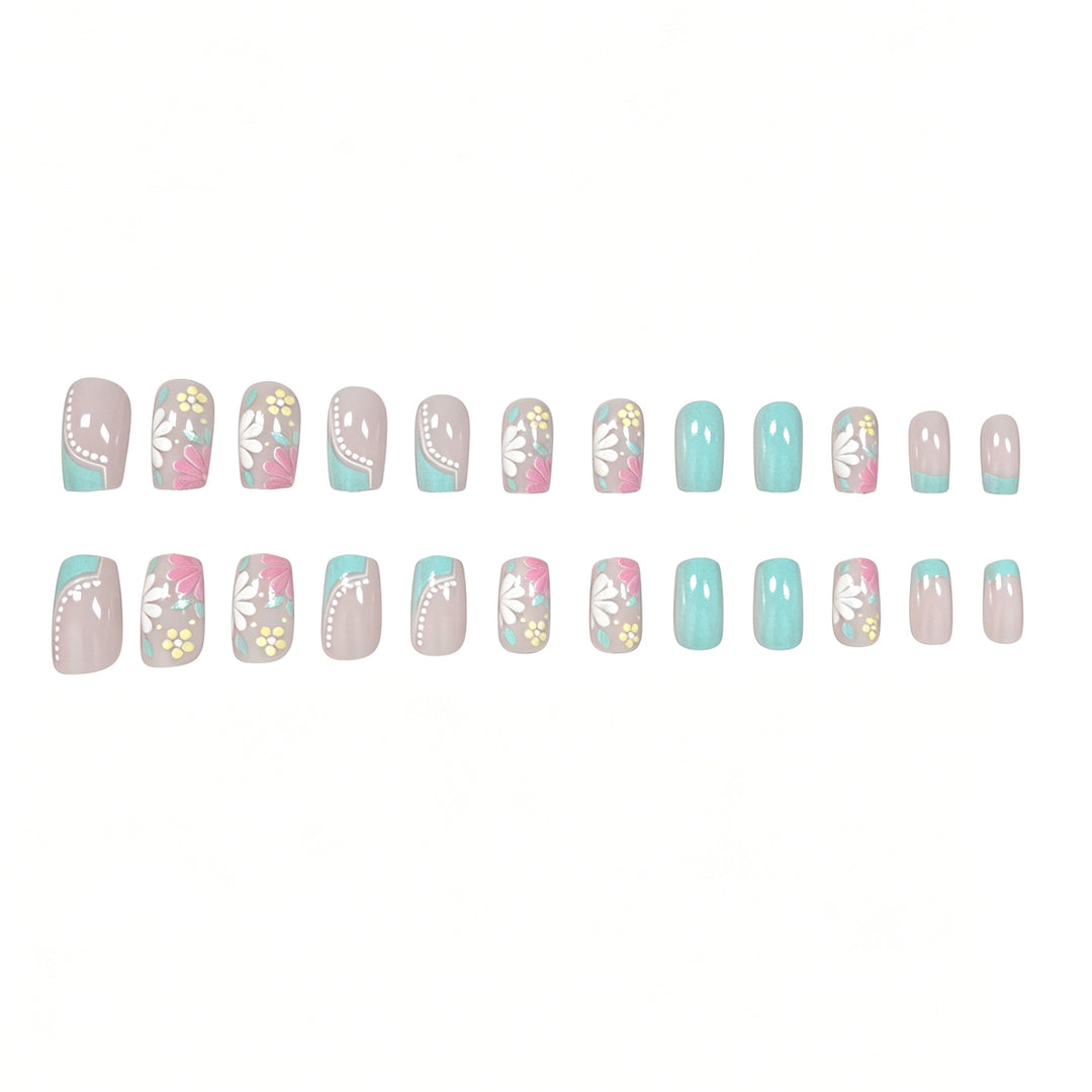 Floral Patterned Acrylic Nail Extensions Stornfield