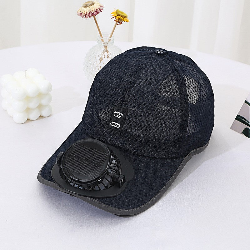 Solar-powered Fan Cap with integrated fan and breathable mesh Stornfield