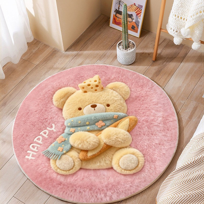 Cat-Themed Round Area Rug