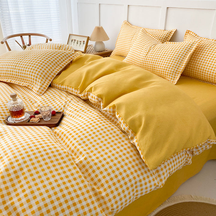 Modern Grid Pattern Comforter Set