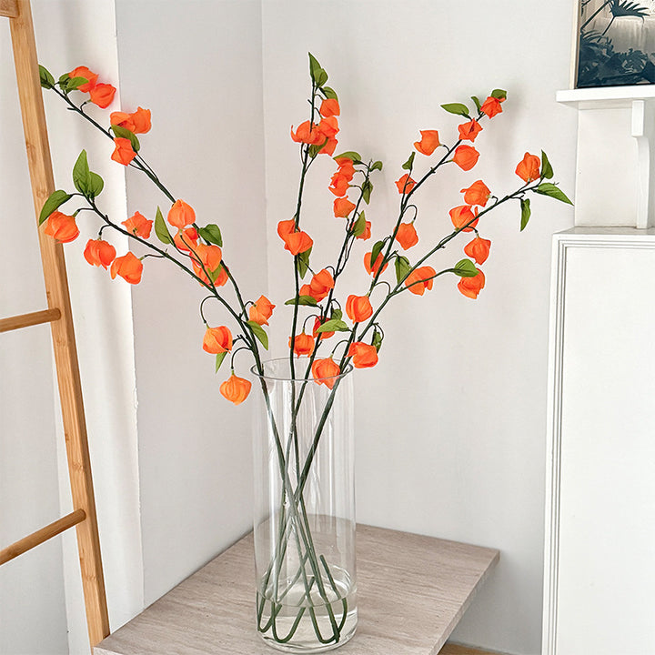 Artificial flower branch with fine, vibrant flowers and natural look