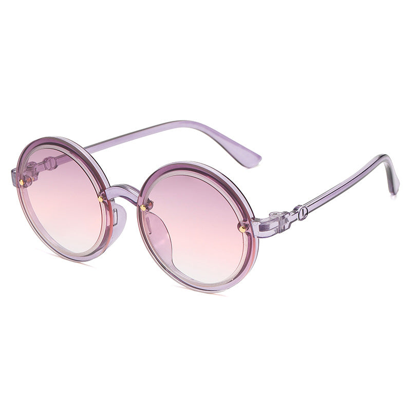 Women Round Sunglasses with Transparent Frame Stornfield