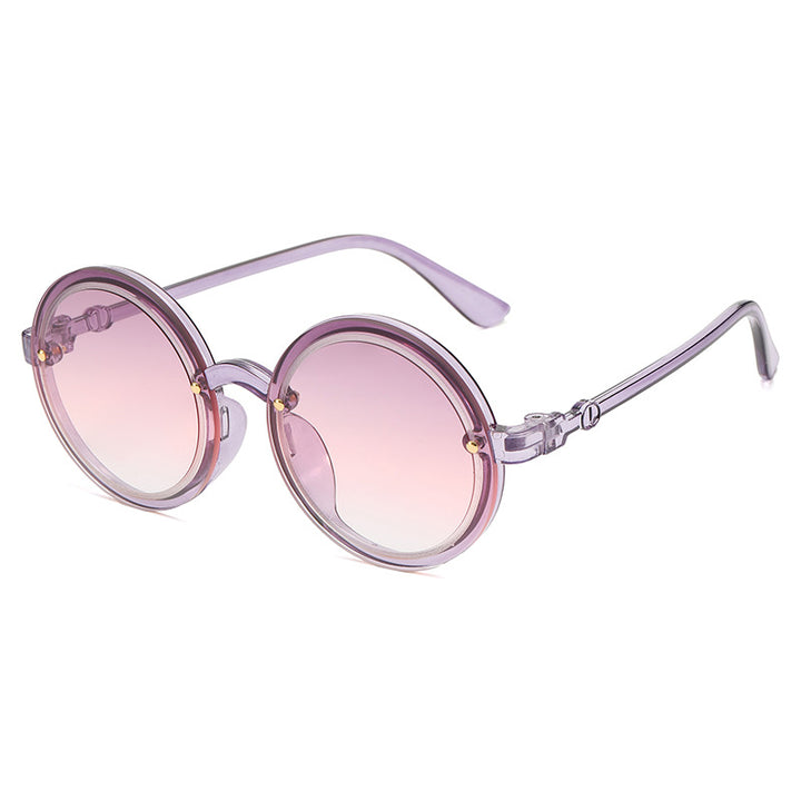 Women Round Sunglasses with Transparent Frame Stornfield