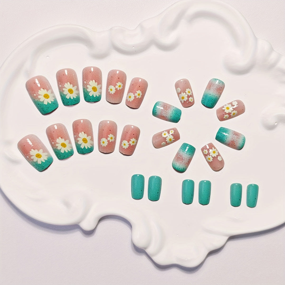 Artificial nails with summery flower designs Stornfield