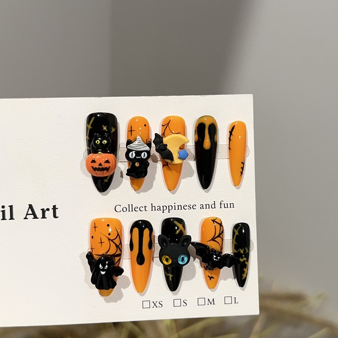 Halloween-Themed 3D Press-On Nail Art Set
