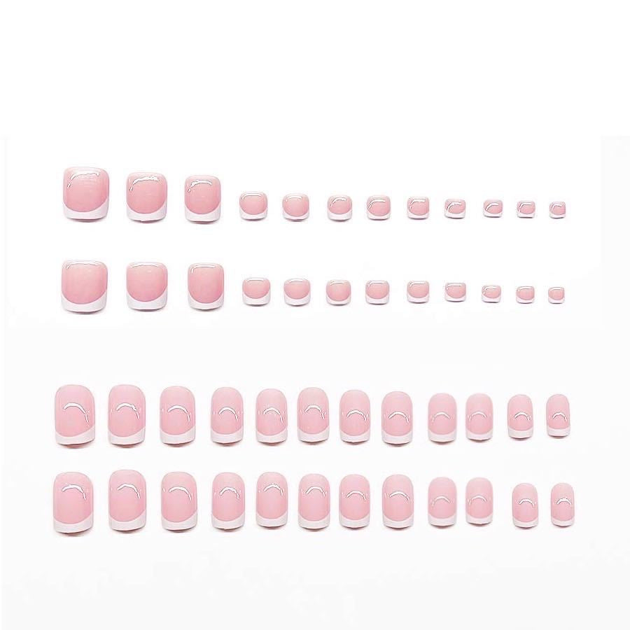 Elegant French Tip Press-On Nail Set Stornfield