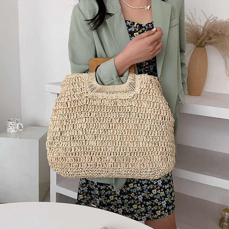 Designer handbag with practical wooden handle Stornfield