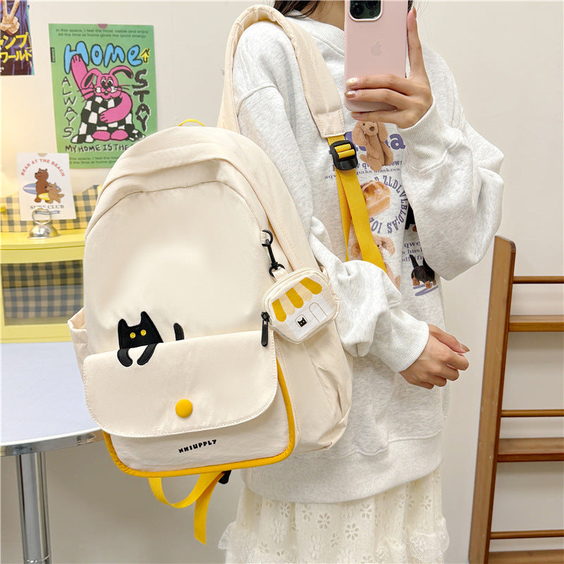 Playful backpack with cat design and versatile compartments Stornfield