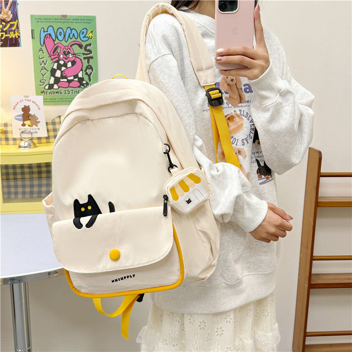Playful backpack with cat design and versatile compartments Stornfield