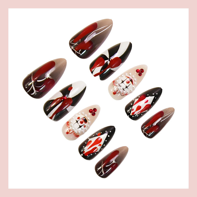 Art nail set with unique spooky designs Stornfield