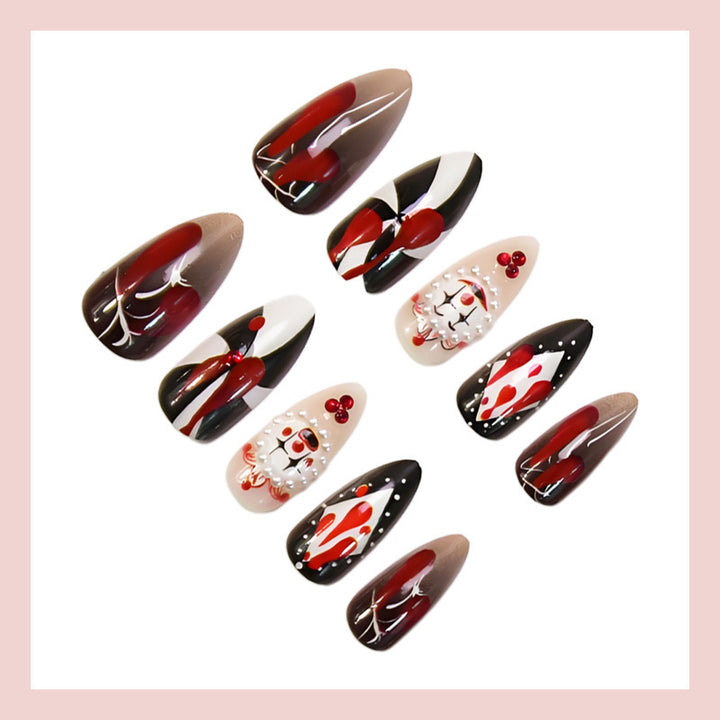 Art nail set with unique spooky designs Stornfield