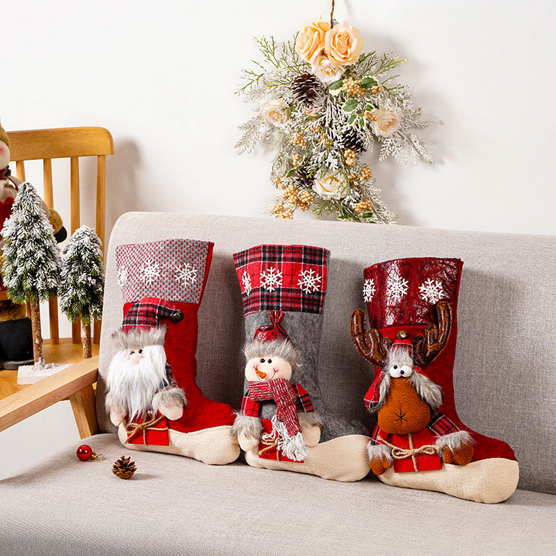Festive Christmas stocking with reindeer motif Stornfield