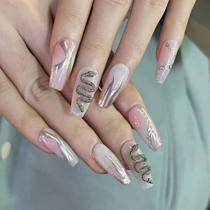 Artistic Nail Extensions with Snake Design Stornfield
