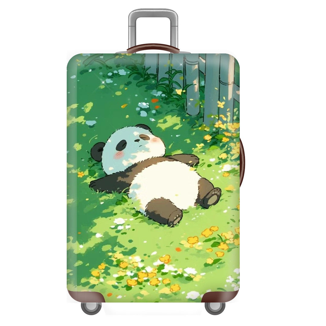Unisex non-elastic suitcase cover for hard shell trolley with cute panda design, stretch protective cover with handle and wheel openings Stornfield