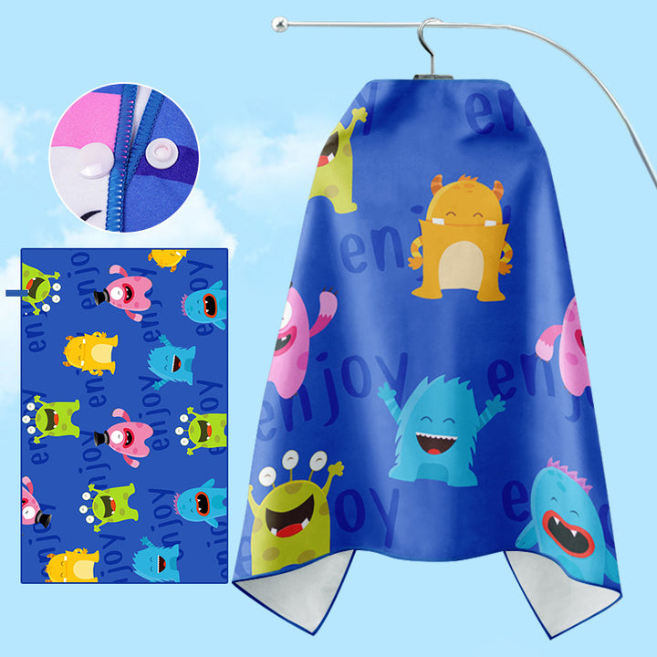 Bathrobe Stornfield with unicorn motif and practical hood