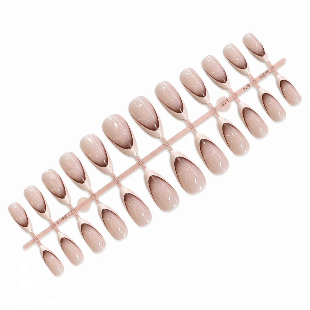 French Tip Almond-Shaped Press-On Nails Stornfield