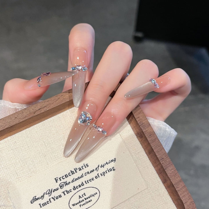 Artistic Rhinestone-Embellished Press-On Nail Extensions Stornfield