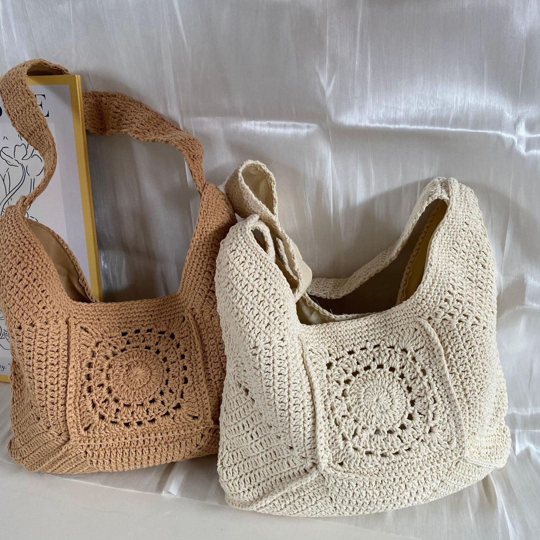 Hand-knotted shoulder bag with unique pattern Stornfield