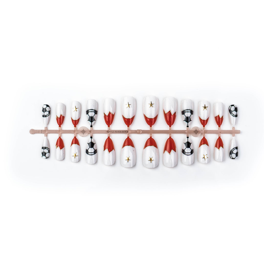 Sports-Themed Press-On Nail Art Set