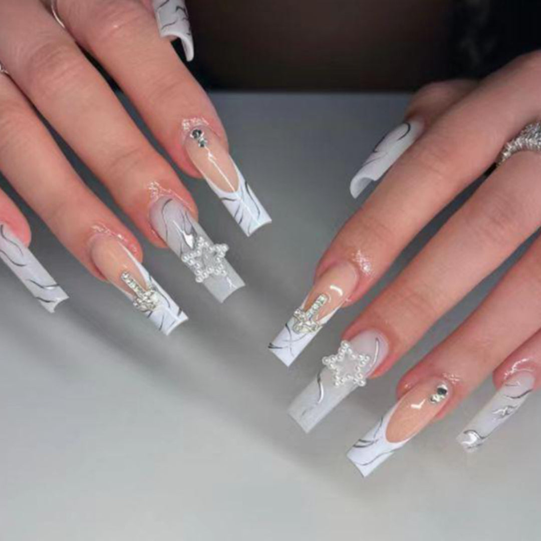 Ornate Butterfly-Inspired Acrylic Nail Extensions Stornfield