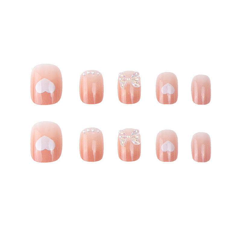 Heart-Design Glitter Press-On Nails Stornfield
