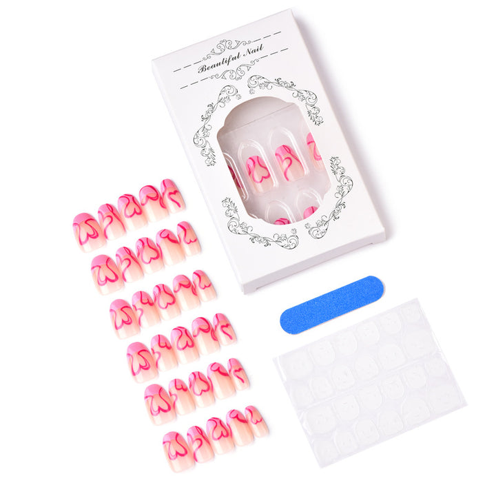 Heart Design Press-On Nail Art Set