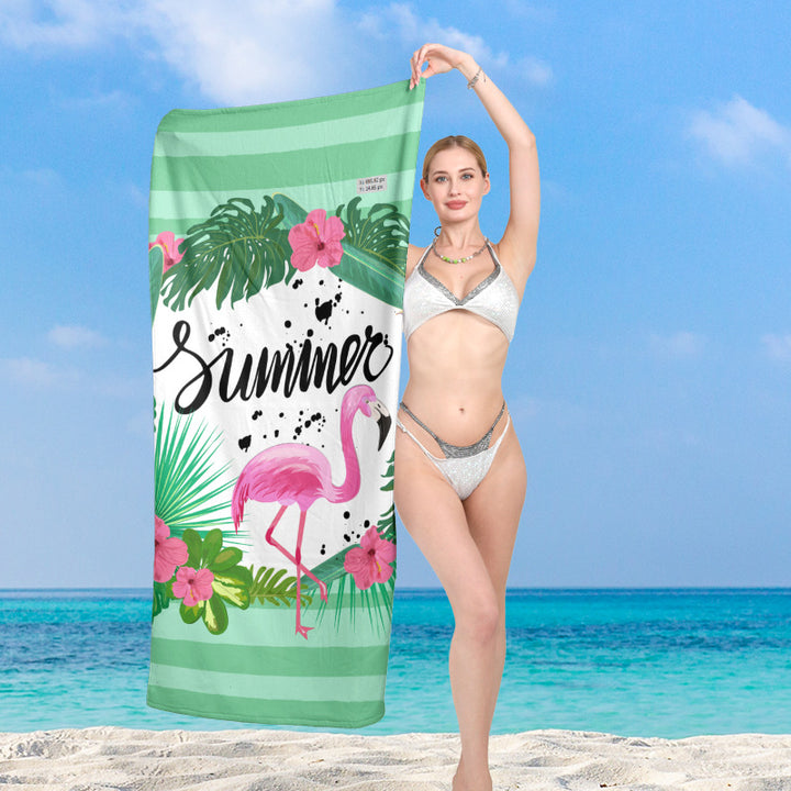 Beach towel with exquisite flamingo motif and sunset design Stornfield