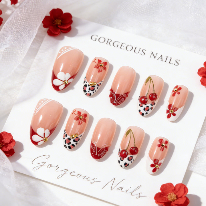 Artistic Floral Pattern Press-On Nails Stornfield