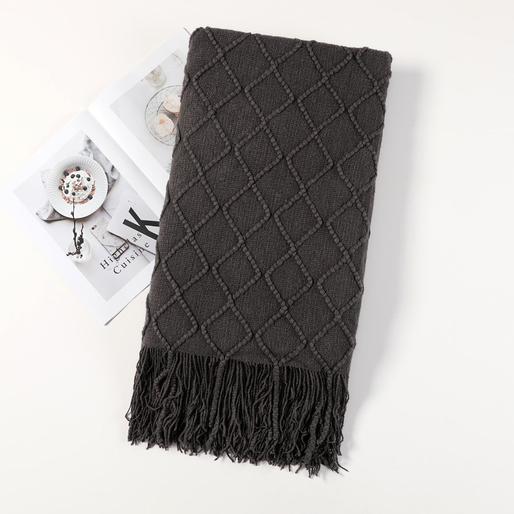 Women's elegant and cozy throw blanket with decorative pattern Stornfield
