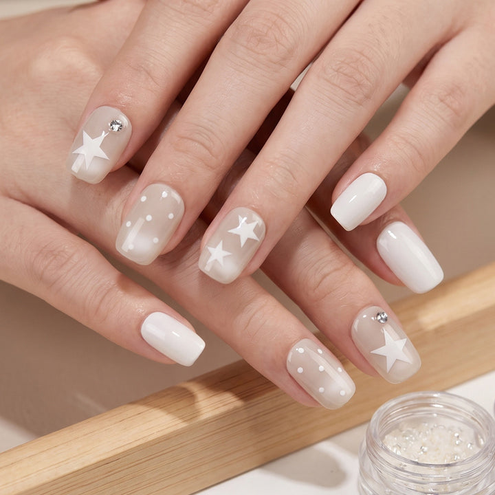 Decorative Star-Themed Press-On Nails Stornfield