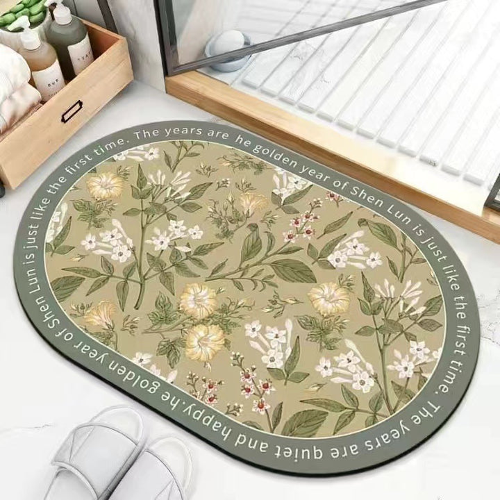 Leaf Patterned Bath Mat Stornfield