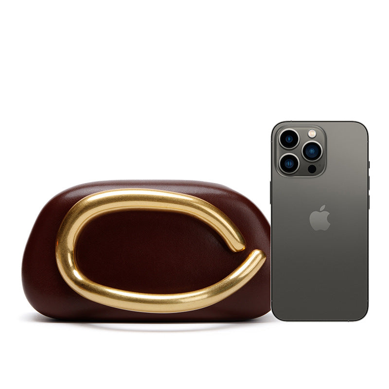 Statement Clutch with Sculptural Handle Stornfield