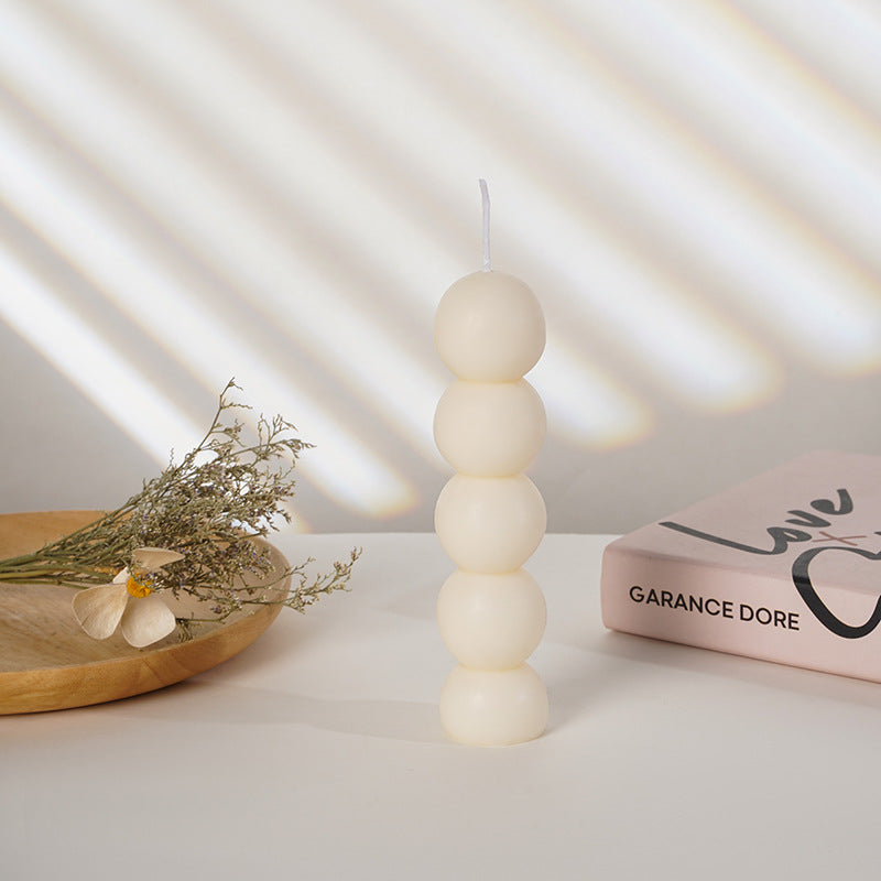 Stacked Sphere Sculptural Soy Wax Column Candle