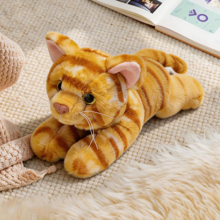 Lifelike Stretching Cat Plush Floor Cuddle Pillow Stornfield