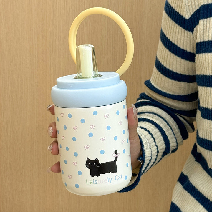 Women's water bottle with innovative silicone cap and playful design Stornfield