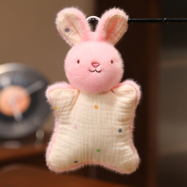 Plush Bunny Muslin Comforter with Faux-Fur Head, Star-Shaped Cuddle Pillow & Hanging Loop Stornfield
