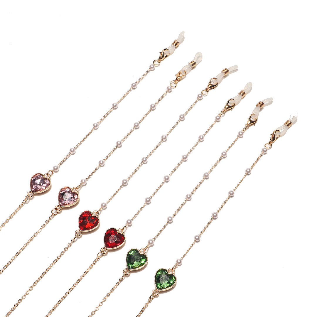 Heart-Shaped Crystal Eyewear Chain Stornfield