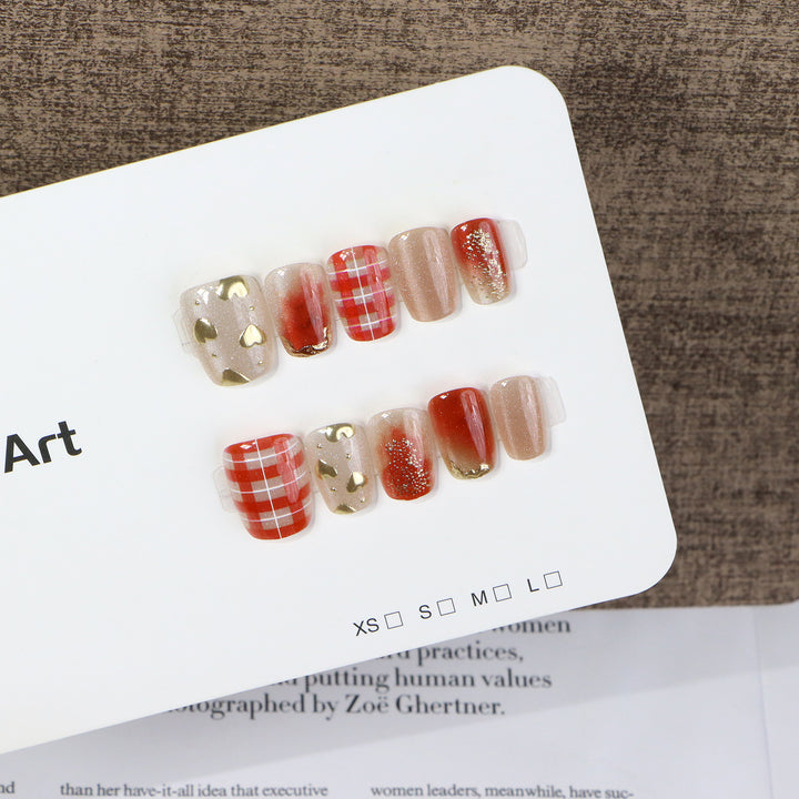 Artistic Fall-Themed Press-On Nail Set Stornfield