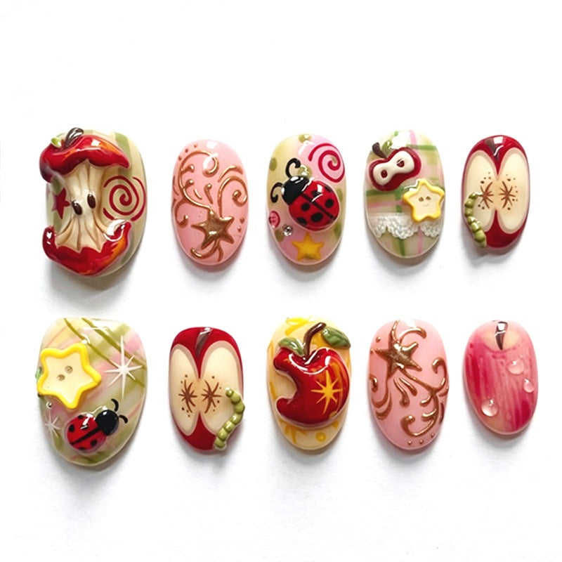 Creative nail art set with playful designs and glitter accents Stornfield