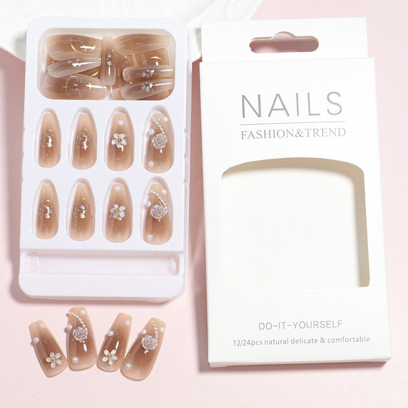 Decorative Press-On Nail Set with 3D Accents Stornfield