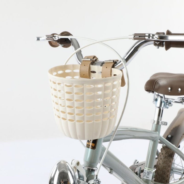 Detachable Front Bicycle Basket with Leather Straps and Ventilated Plastic Design Stornfield