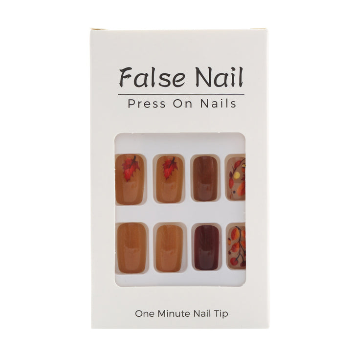 Artificial Nail Set with Natural Autumn Design Stornfield