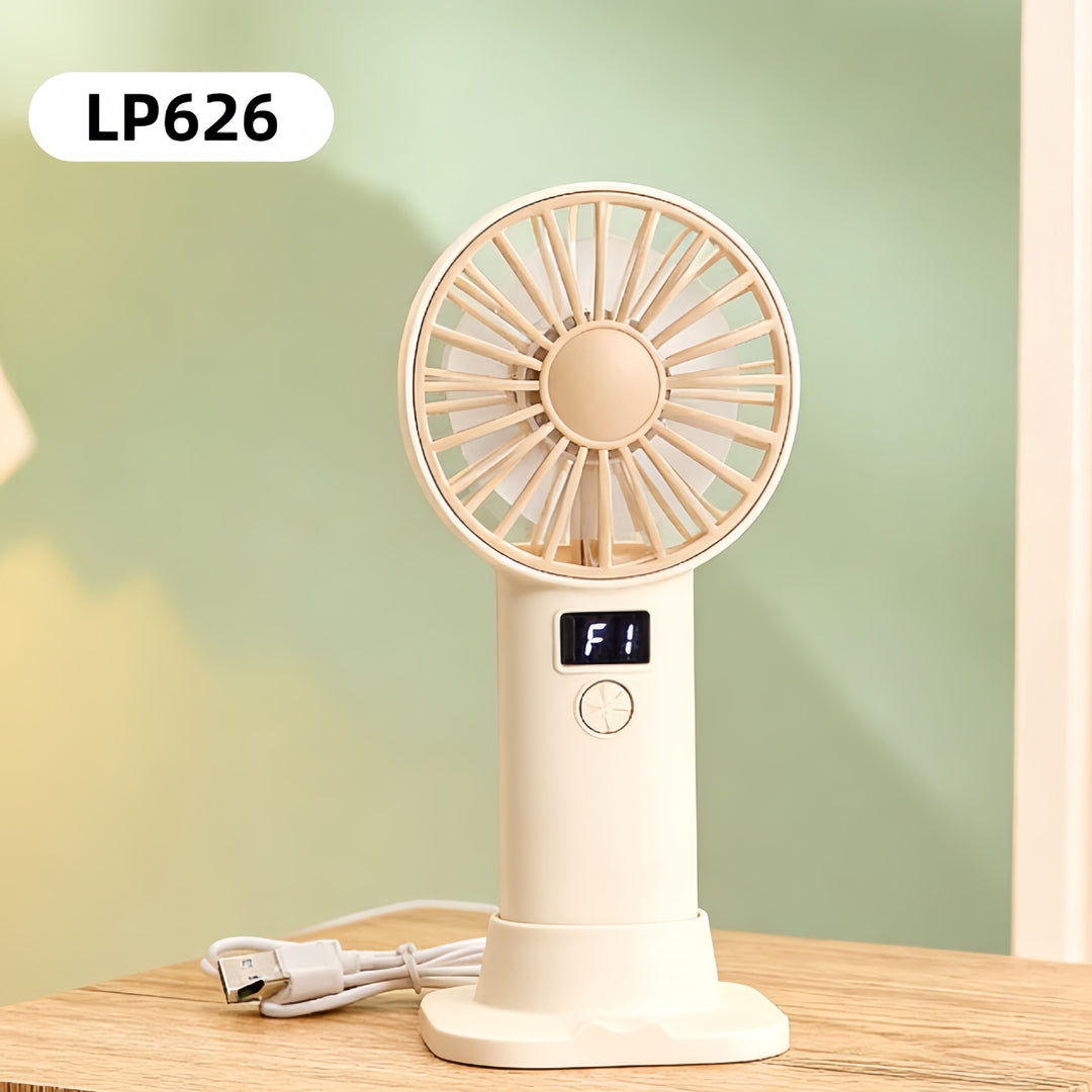 Women Portable Handheld Fan with Digital Speed Setting Stornfield