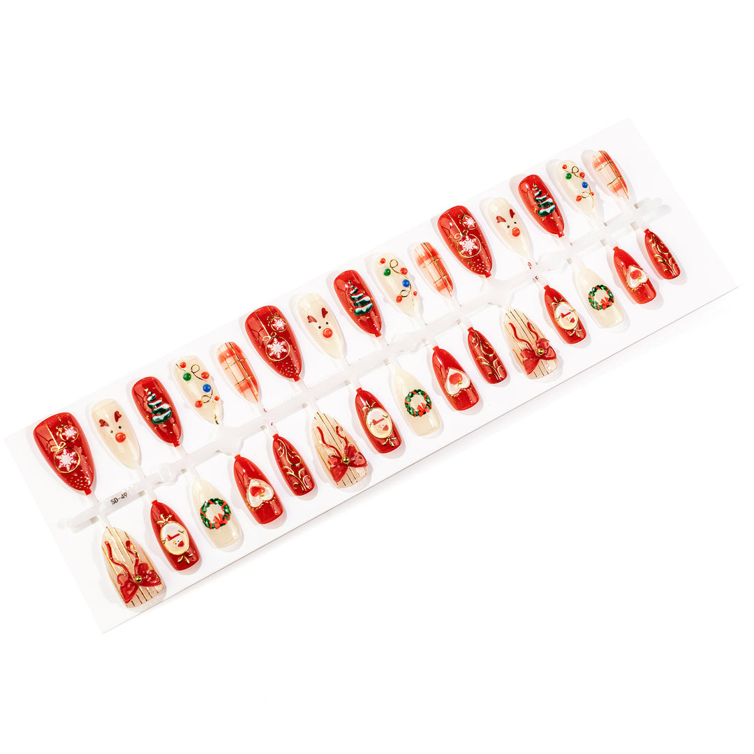 Festive Holiday-Themed Press-On Nail Art Set Stornfield 1790636426